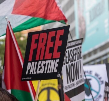 London,,United,Kingdom,,August,Ninth,2025,:-,A,Pro,Palestine, Signs and Flags at a pro-Palestinian demonstration, part of ongoing global activism regarding the conflict with some protestors specifically calling for an end to the war in Gaza, focusing on humanitarian issues like starving Gaza.