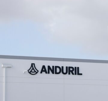An exterior view of Anduril's headquarters in Santa Ana, California.