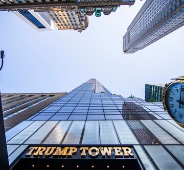 The iconic Trump Tower located on Fifth Avenue in Manhattan, New York City. The iconic Trump Tower located on Fifth Avenue in Manhattan, New York City.