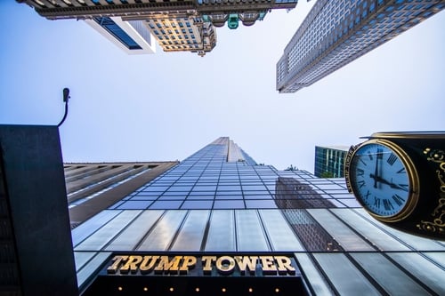 The iconic Trump Tower located on Fifth Avenue in Manhattan, New York City. The iconic Trump Tower located on Fifth Avenue in Manhattan, New York City.