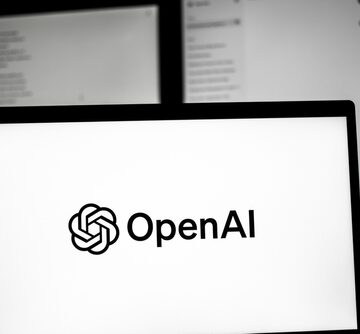 The OpenAI logo displayed on a computer screen.