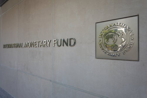 The entrance sign to the International Monetary Fund (IMF) headquarters located in Washington, D.C. The entrance sign to the International Monetary Fund (IMF) headquarters located in Washington, D.C.