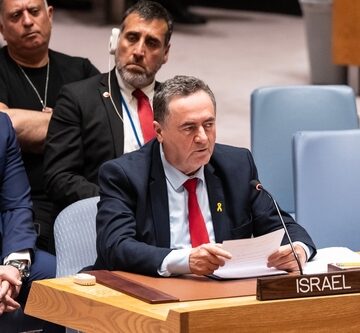 Israel Katz, the Foreign Minister of Israel, seen addressing a United Nations Security Council meeting in New York. Israel Katz, the Foreign Minister of Israel, seen addressing a United Nations Security Council meeting in New York.
