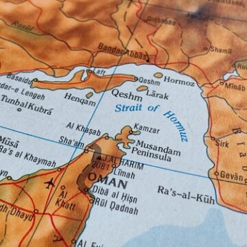 Strait,Of,Hormuz,,Oman,,A,Map,From,An,Atlas,,Suitable U.S. AND IRAN LOCK HORNS OVER STRAIT OF HORMUZ
