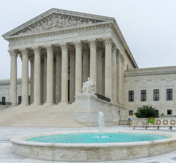 The United States Supreme Court building located in Washington, D.C., designed in a neoclassical architectural style. The United States Supreme Court building located in Washington, D.C., designed in a neoclassical architectural style.