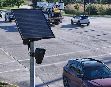 A Flock Safety automatic license plate reader (ALPR) camera, often used by law enforcement to track vehicle movements. A Flock Safety automatic license plate reader (ALPR) camera, often used by law enforcement to track vehicle movements.