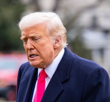 Trump arrives at the White House in Washington, DC.
