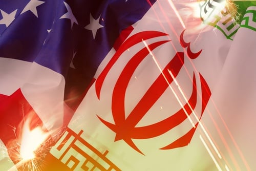 Flags,Of,Iran,And,Usa,Represent,Conflict,And,Tension,Between TRUMP SAYS NEW OFFER IS IRAN’S LAST CHANCE TO SIGN A GOOD DEAL