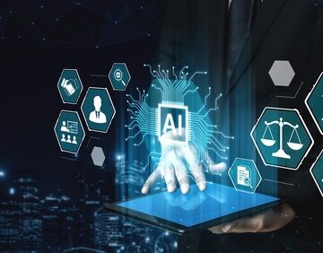 A conceptual graphic of a person interacting with a glowing "AI" brain icon on a tablet, surrounded by floating icons representing legal, governance, and institutional workflows. A conceptual graphic of a person interacting with a glowing "AI" brain icon on a tablet, surrounded by floating icons representing legal, governance, and institutional workflows.