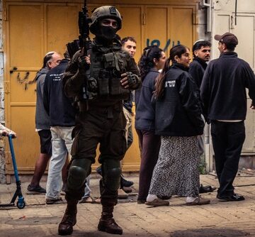 Hebron,,West,Bank,,Palestine.,February,14,,2026,Israeli,Soldiers,Escort ‘HILLTOP YOUTH’ HARASS PALESTINIANS LIVING IN THE WEST BANK