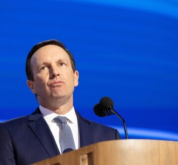 Chicago,,Illinois-,August,21,,2024:,Connecticut,Senator,Chris,Murphy,At TRUMP TEAM HIDING EXTENT OF DAMAGE TO U.S. BASES IN THE MIDDLE EAST