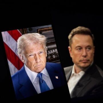 Side-by-side images of President Donald Trump (left) and tech executive and entrepreneur Elon Musk (right). Side-by-side images of President Donald Trump (left) and tech executive and entrepreneur Elon Musk (right).